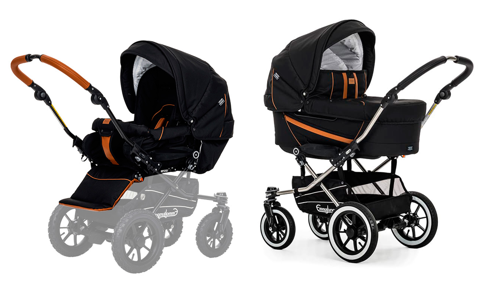 Коляска 2 в 1 Emmaljunga Edge Duo Combi Outdoor (шасси Duo S Lounge) Black