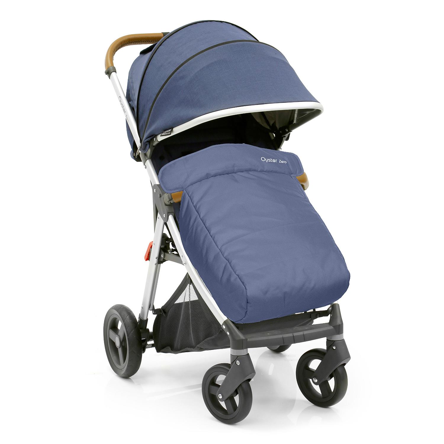 Прогулочная коляска Oyster Zero Oxford Blue с накидкой на ножки
