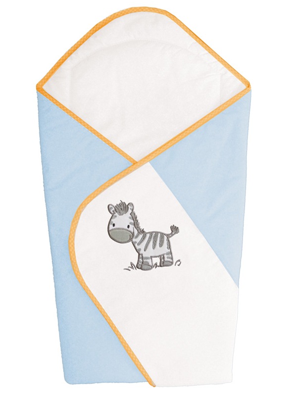 Одеяло-конверт Ceba Baby Zebra Blue вышивка