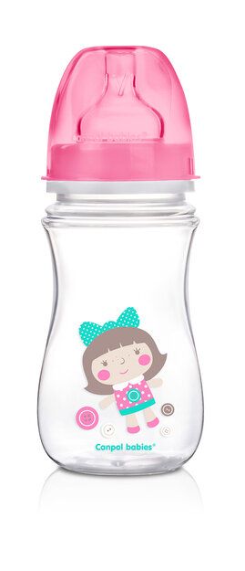 Бутылочка Canpol EasyStart Toys шир. горл., антикол., 240 мл, 3 мес.+, арт. 35/221 розовый