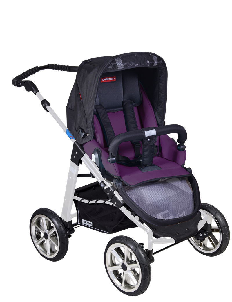 Коляска 3 в 1 Patron Fenix 4XC-S (серебряная рама) gento wine purple 629