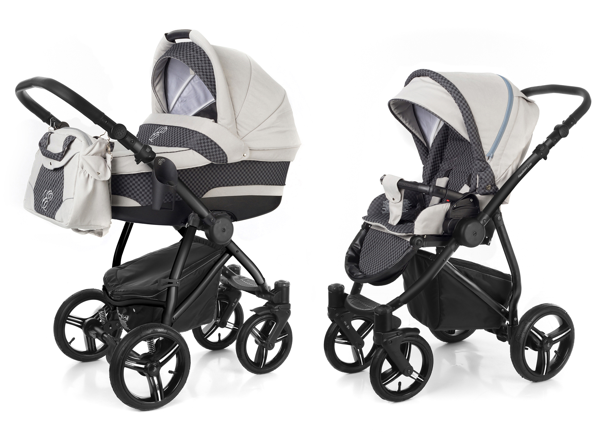 Коляска 2 в 1 Esspero Newborn Lux (шасси Black) Grey Carbon