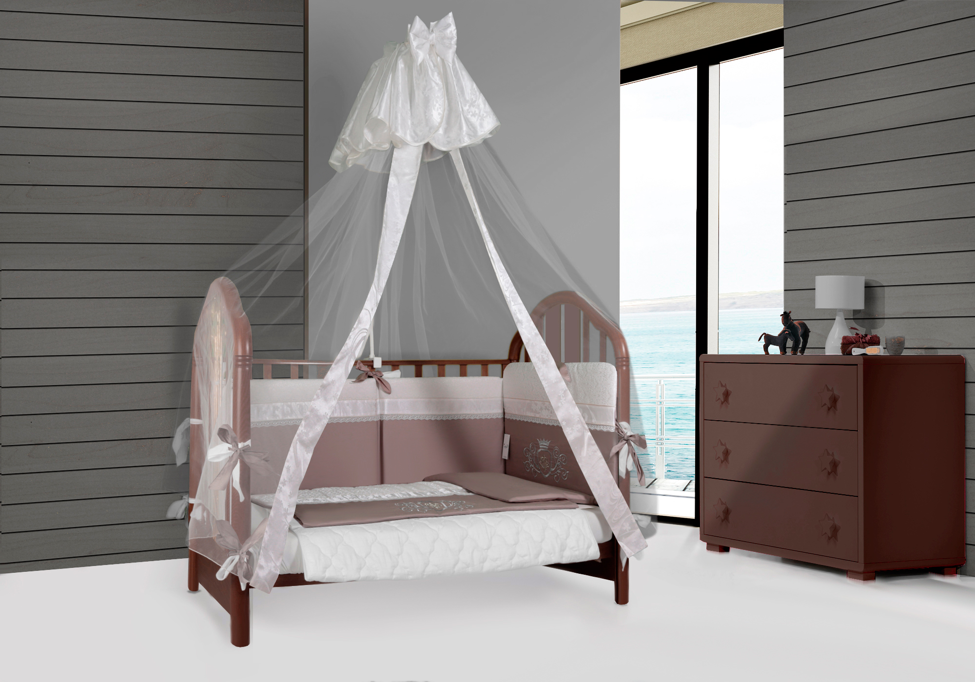 Комплект постельного белья Esspero Ribbon Crown Soft Brown