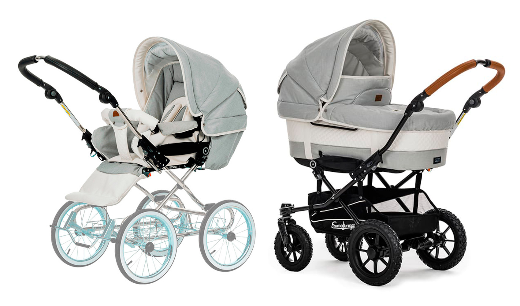 Коляска 2 в 1 Emmaljunga Mondial De Luxe (шасси Duo S Outdoor) Pure