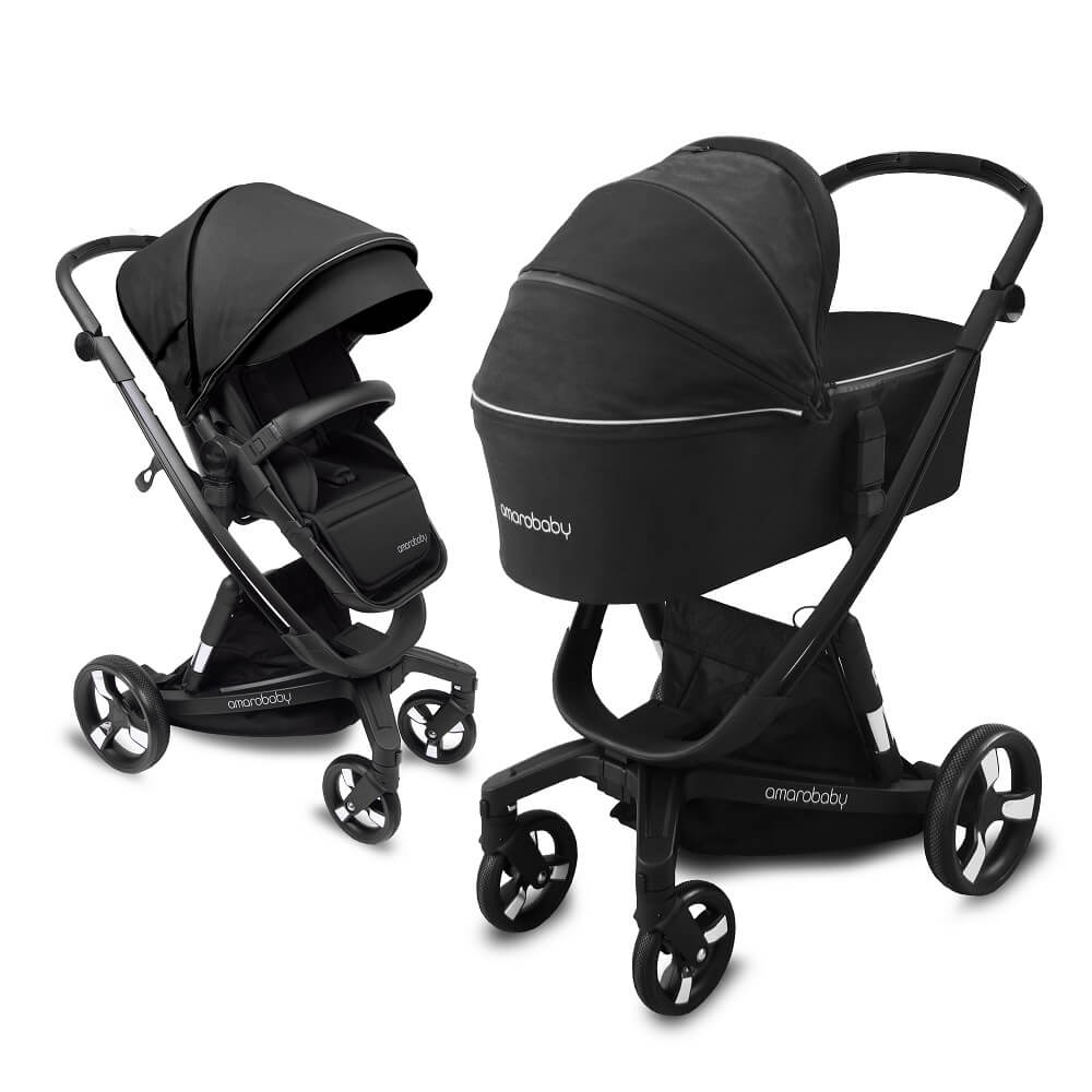 Коляска 2 в 1 Amarobaby Tutum с Auto Brake Черный