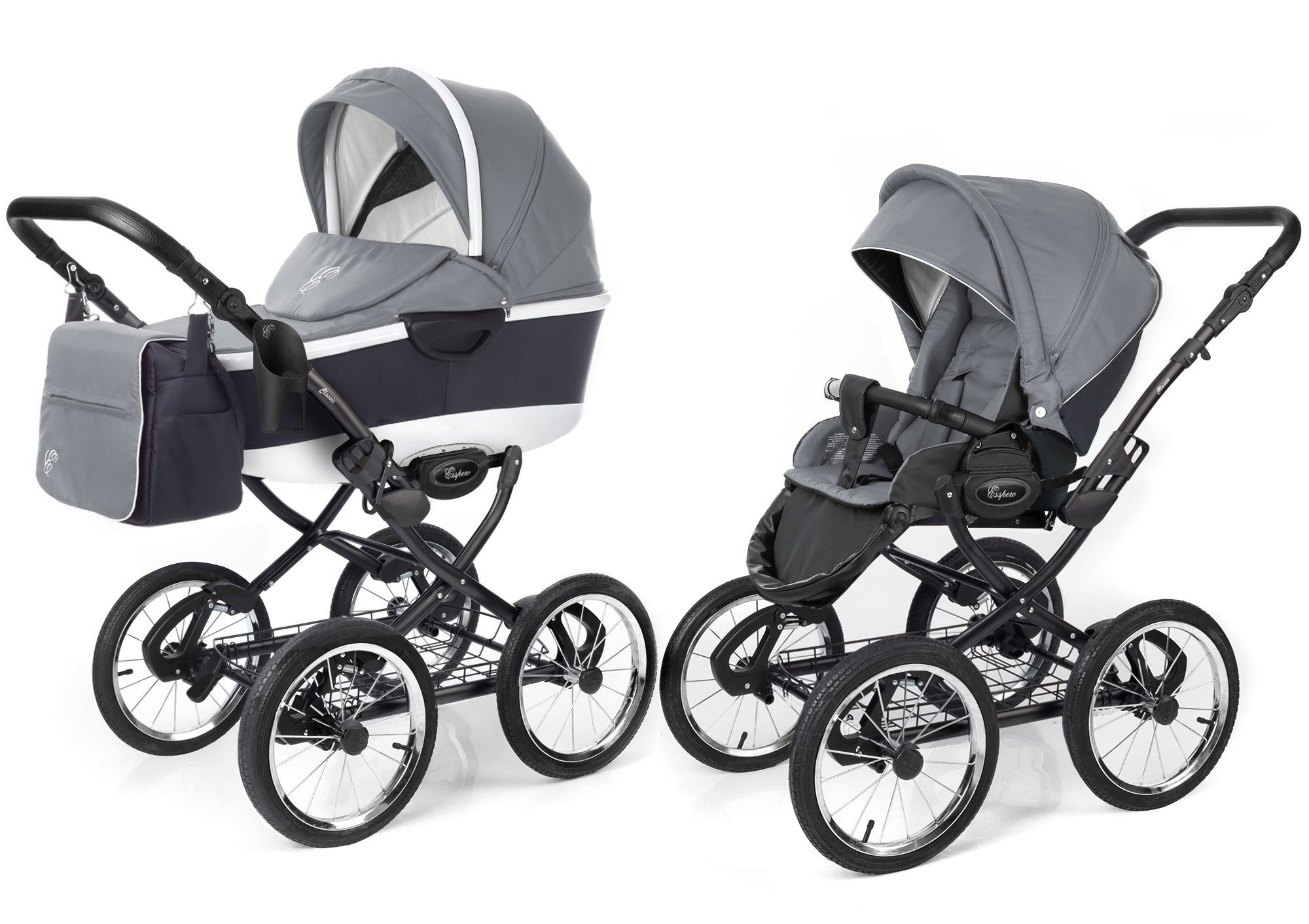 Коляска 2 в 1 Esspero Classic Alu (шасси Black) Grey