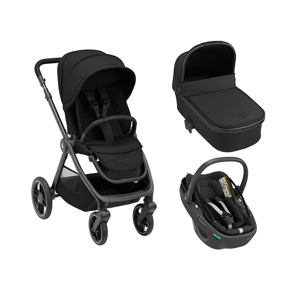 Коляска 3 в 1 Maxi-Cosi Oxford Coral 360 Essential Black