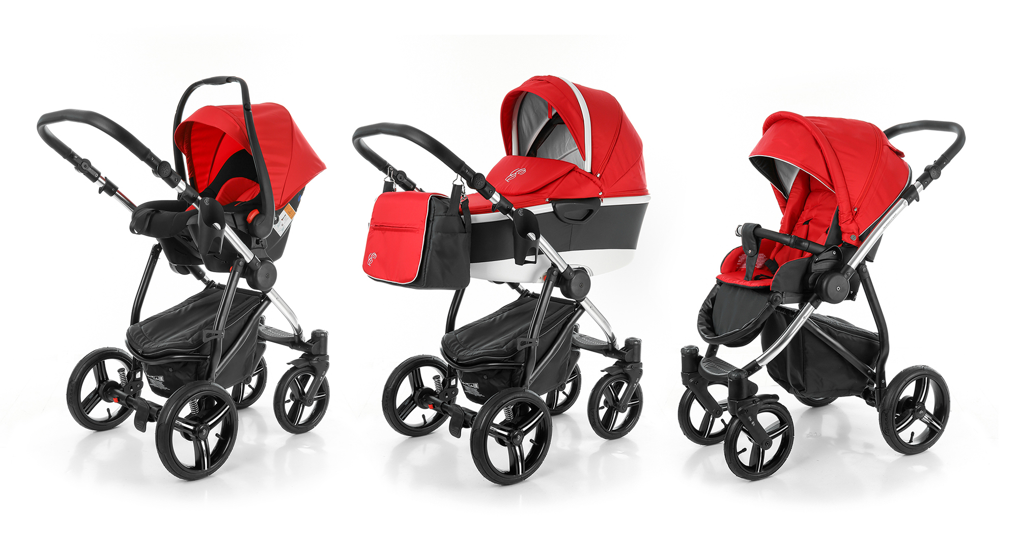 Коляска 3 в 1 Esspero Newborn Lux Alu (шасси Chrome) Red