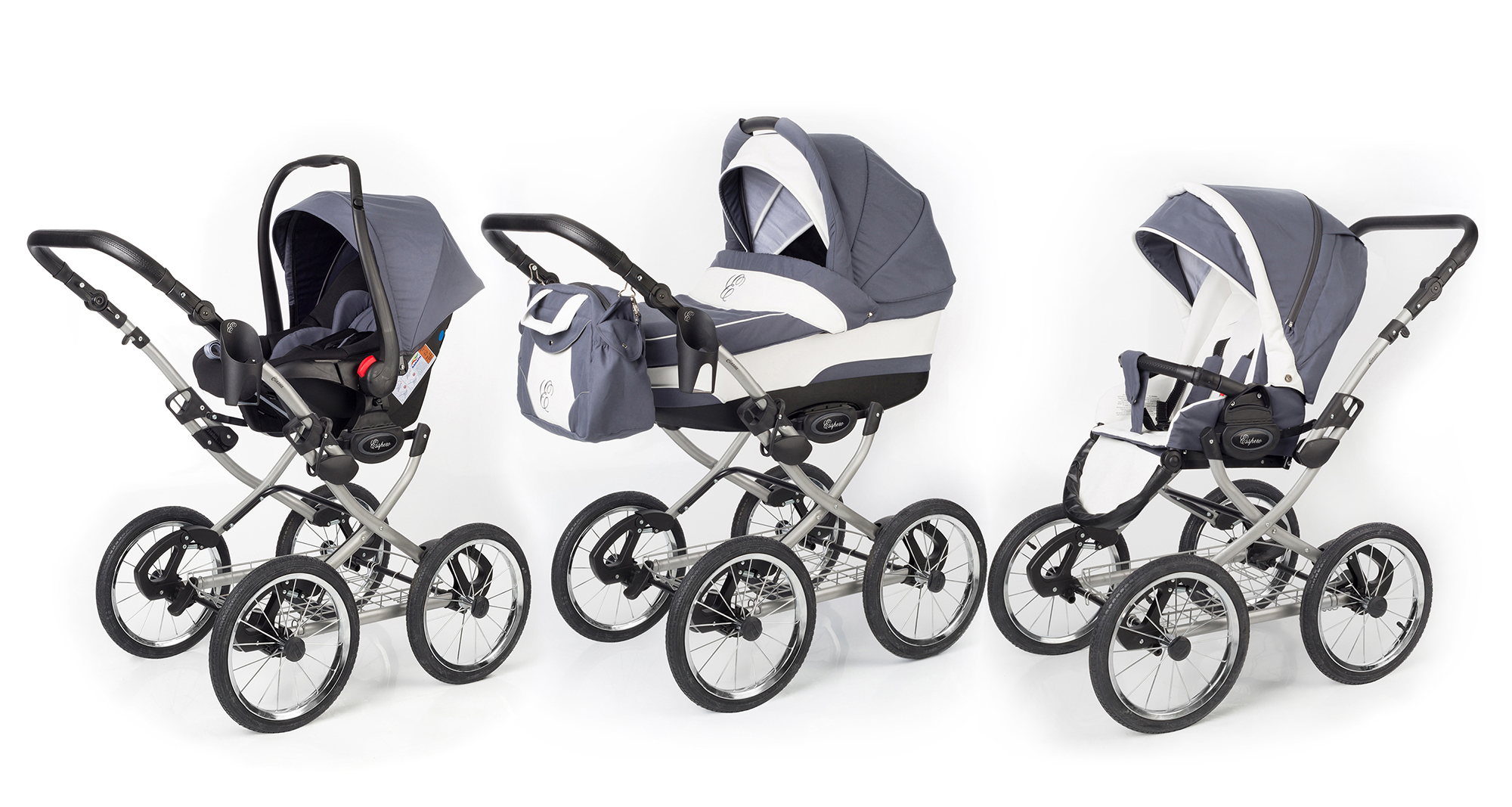 Коляска 3 в 1 Esspero Classic (шасси Grey) Grey Lux