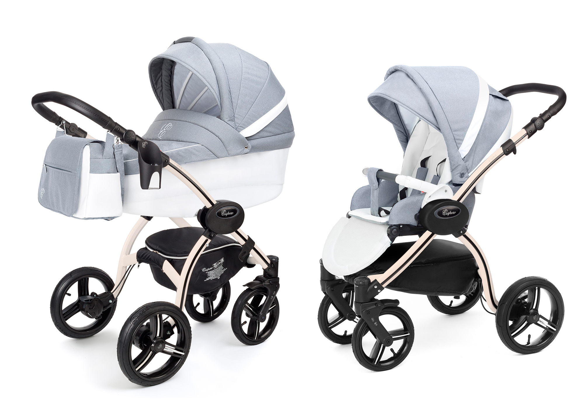 Коляска 2 в 1 Esspero Grand I-Nova (шасси Beige) Jeans Grey