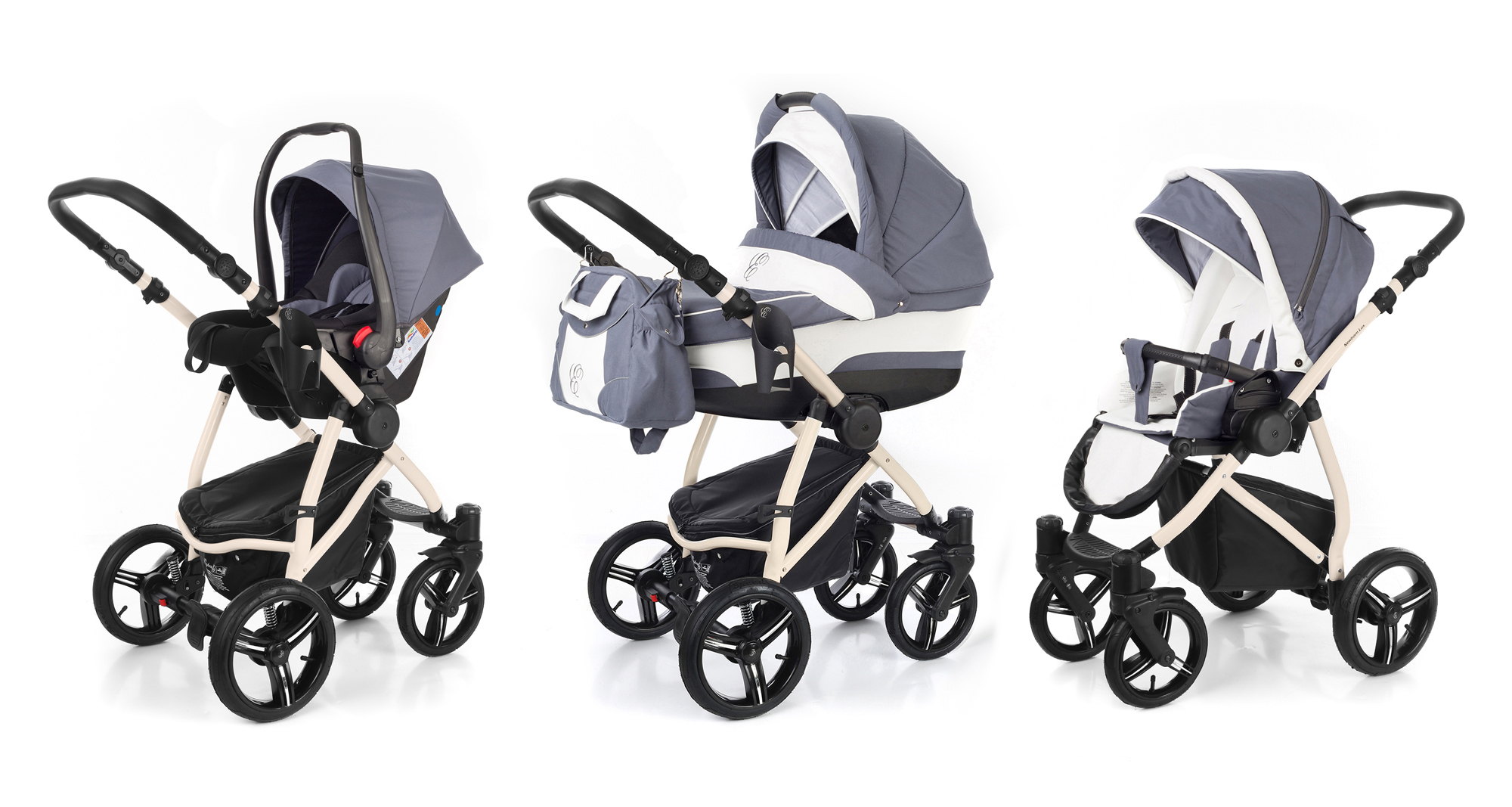 Коляска 3 в 1 Esspero Newborn Lux (шасси Beige) Grey Lux