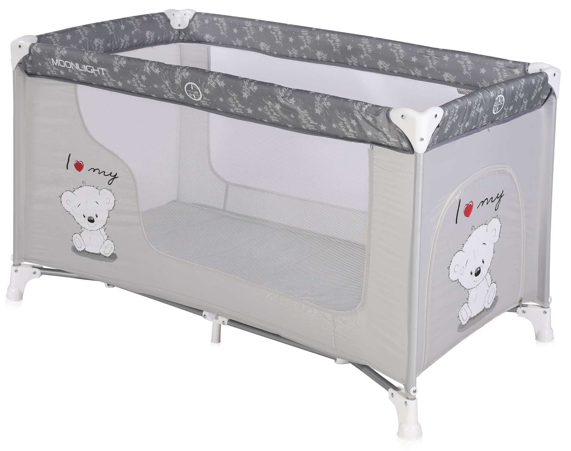 Манеж-кровать LORELLI Moonlight 1 Серый / Grey My Teddy 1833