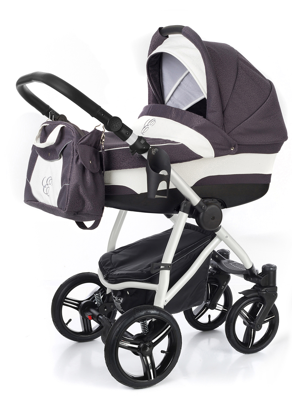 Коляска для новорожденных Esspero Newborn Lux (шасси Grey) Grey Leves