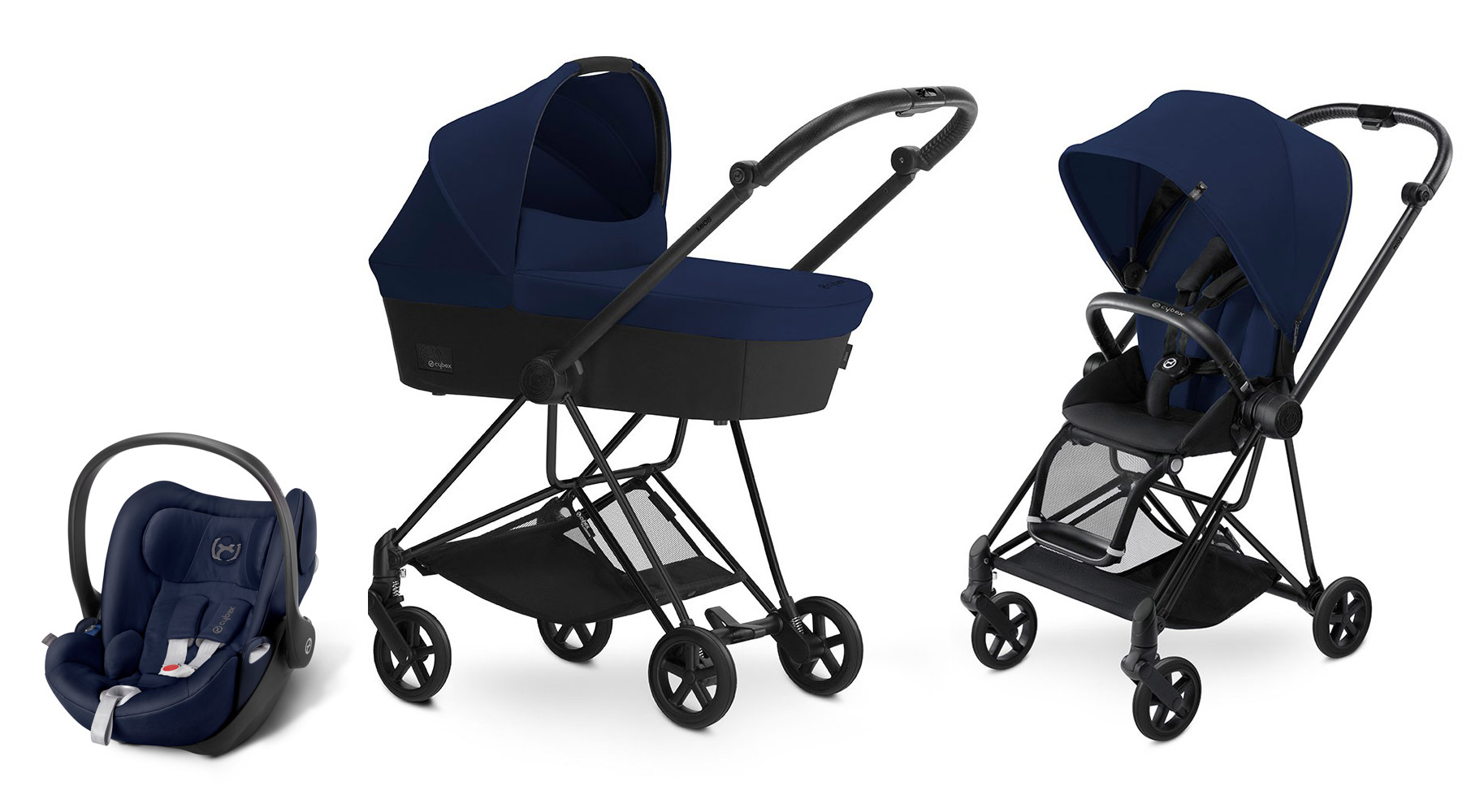 Коляска 3 в 1 Cybex MIOS (шасси Black) Midnight Blue