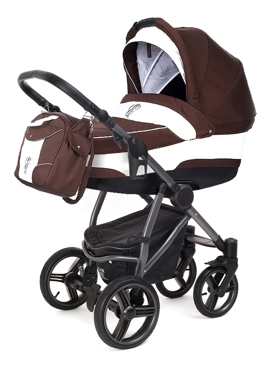 Коляска для новорожденных Esspero Newborn Lux (шасси Graphite) Chocco