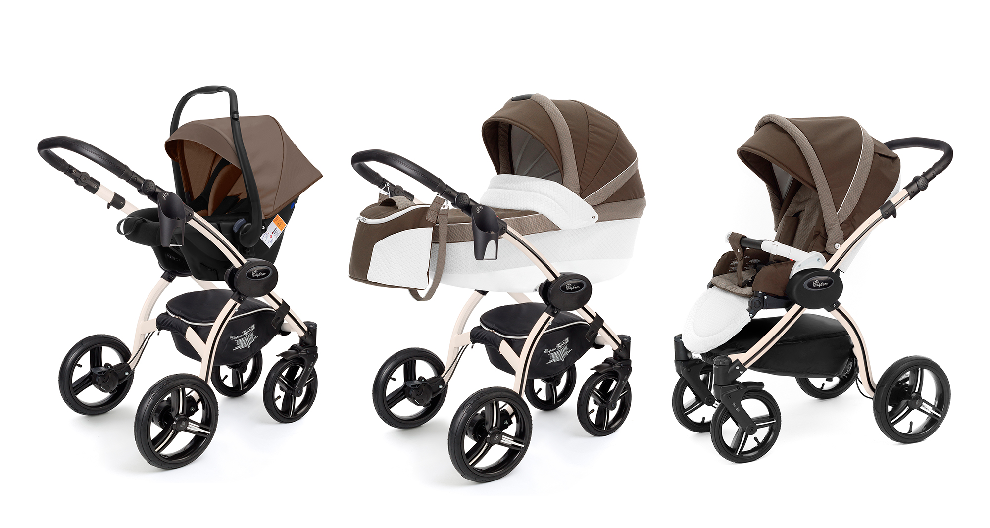 Коляска 3 в 1 Esspero Grand I-Nova (шасси Beige) Royal Brown