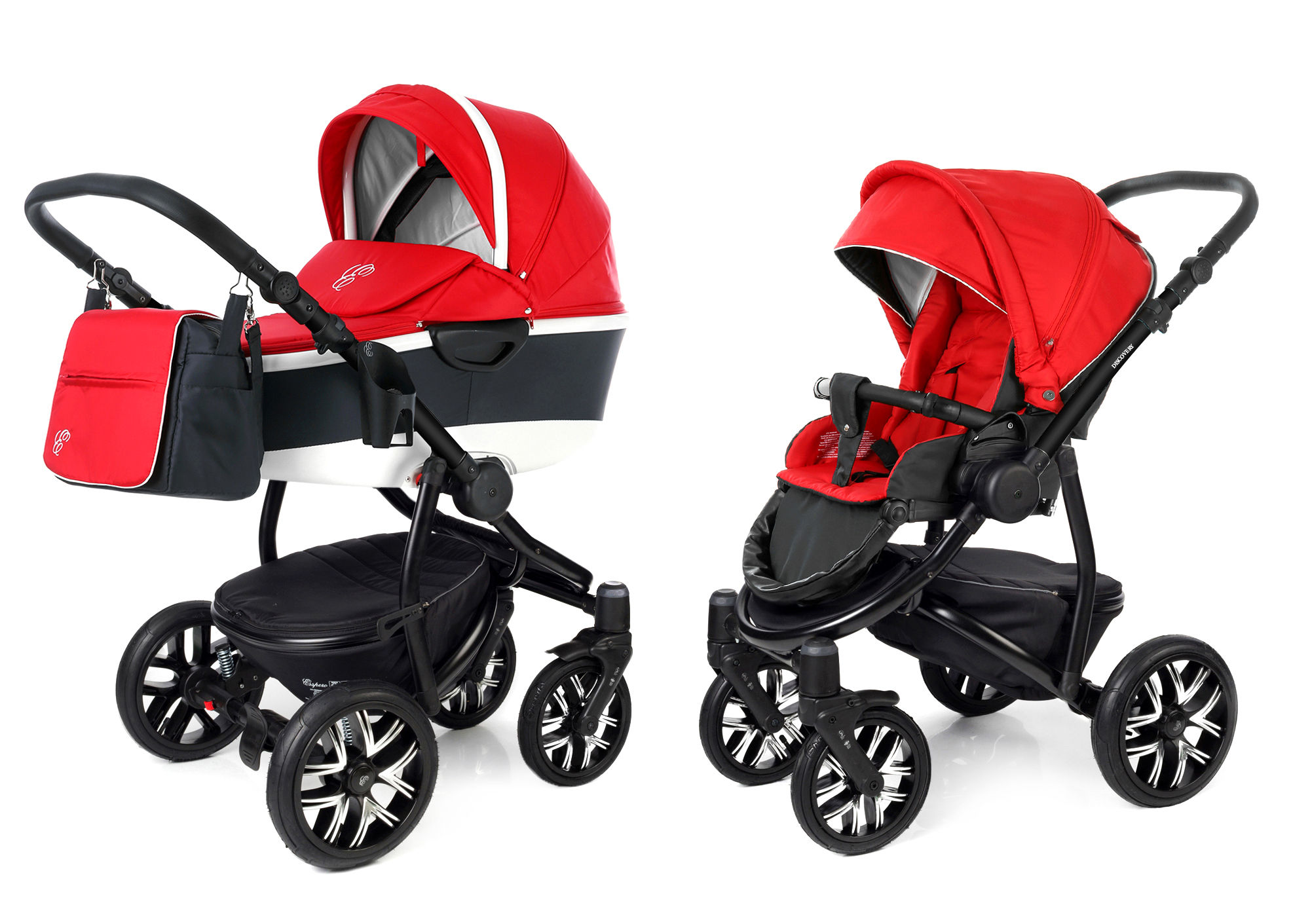 Коляска 2 в 1 Esspero Discovery Alu (шасси Black) Red