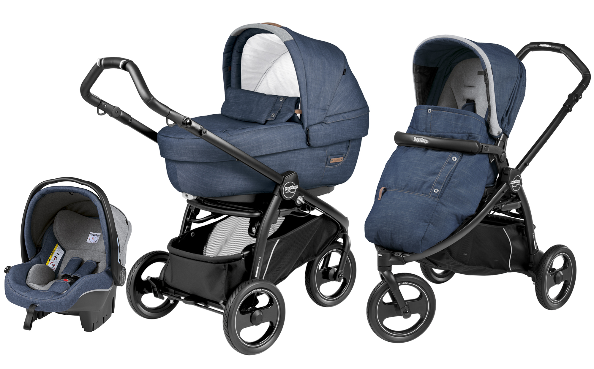 Коляска 3 в 1 Peg Perego Book Scout Elite Modular System Urban Denim