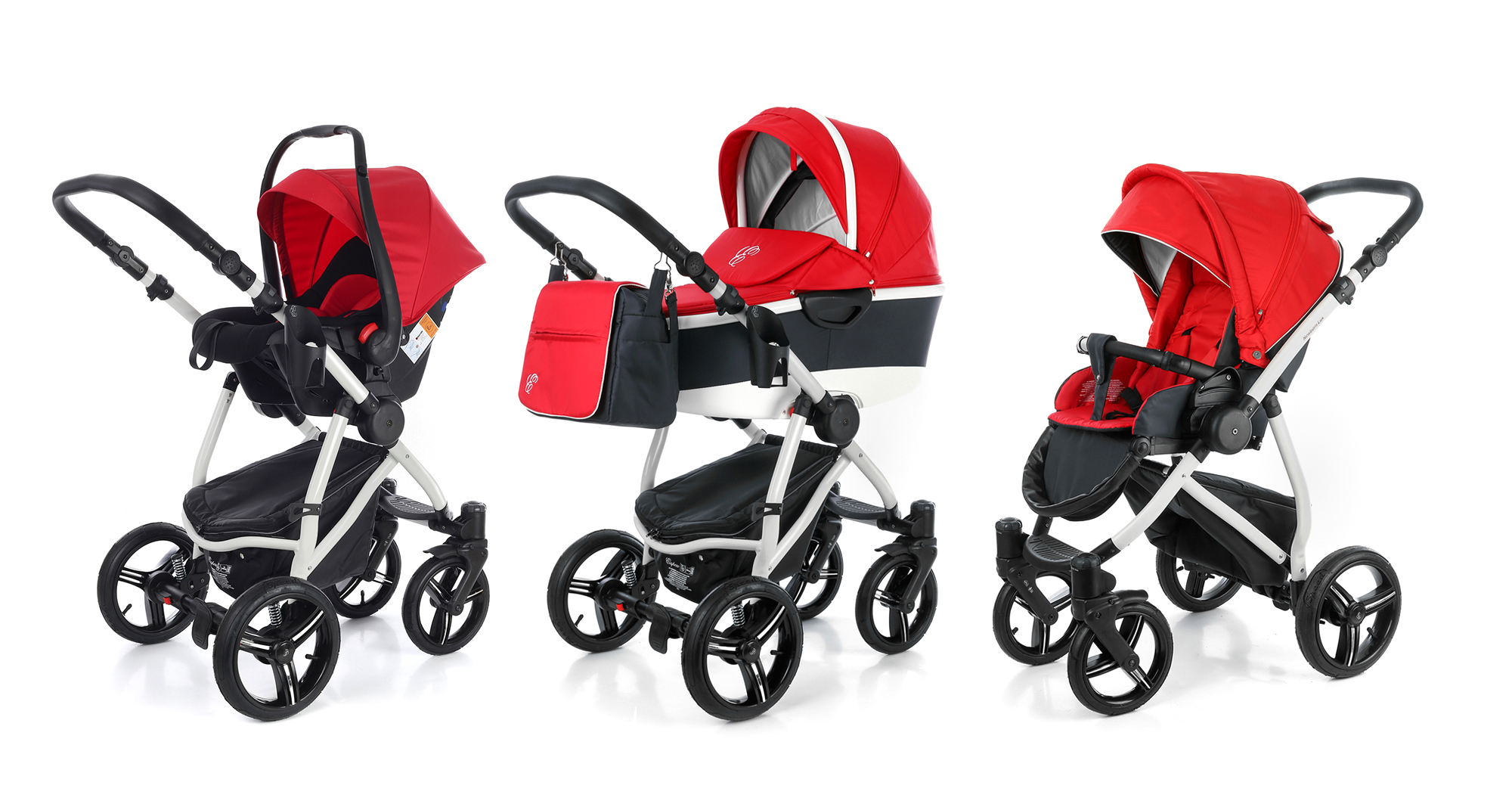 Коляска 3 в 1 Esspero Newborn Lux Alu (шасси Grey) Red