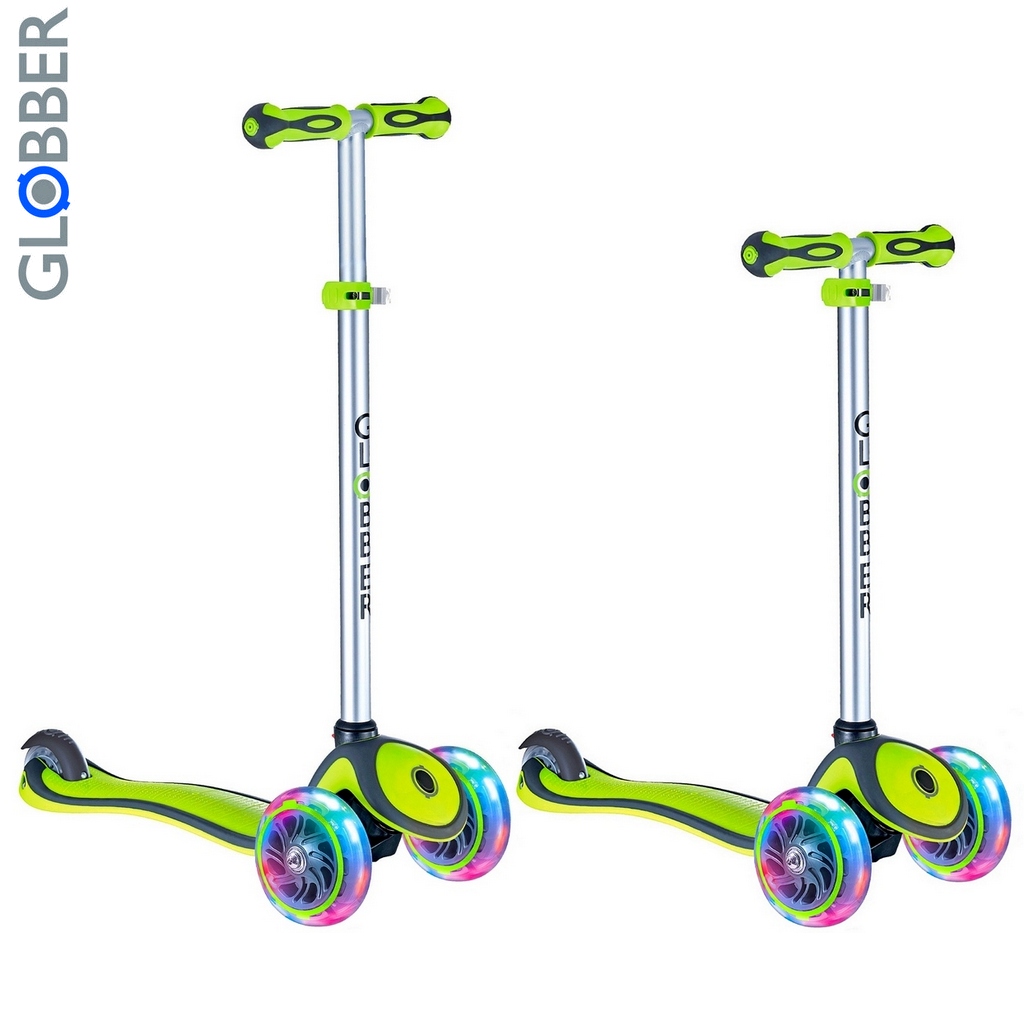 Самокат GLOBBER PRIMO PLUS LIGHTS с 3 светящимися колесами Green