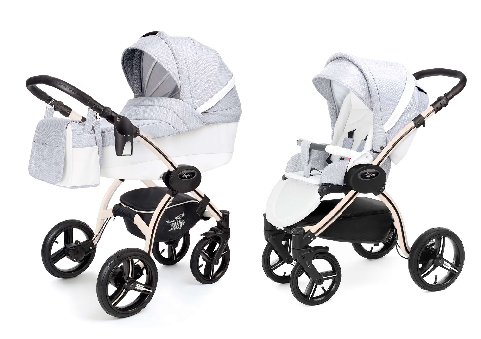 Коляска 2 в 1 Esspero Grand I-Nova (шасси Beige) Grey Diamond