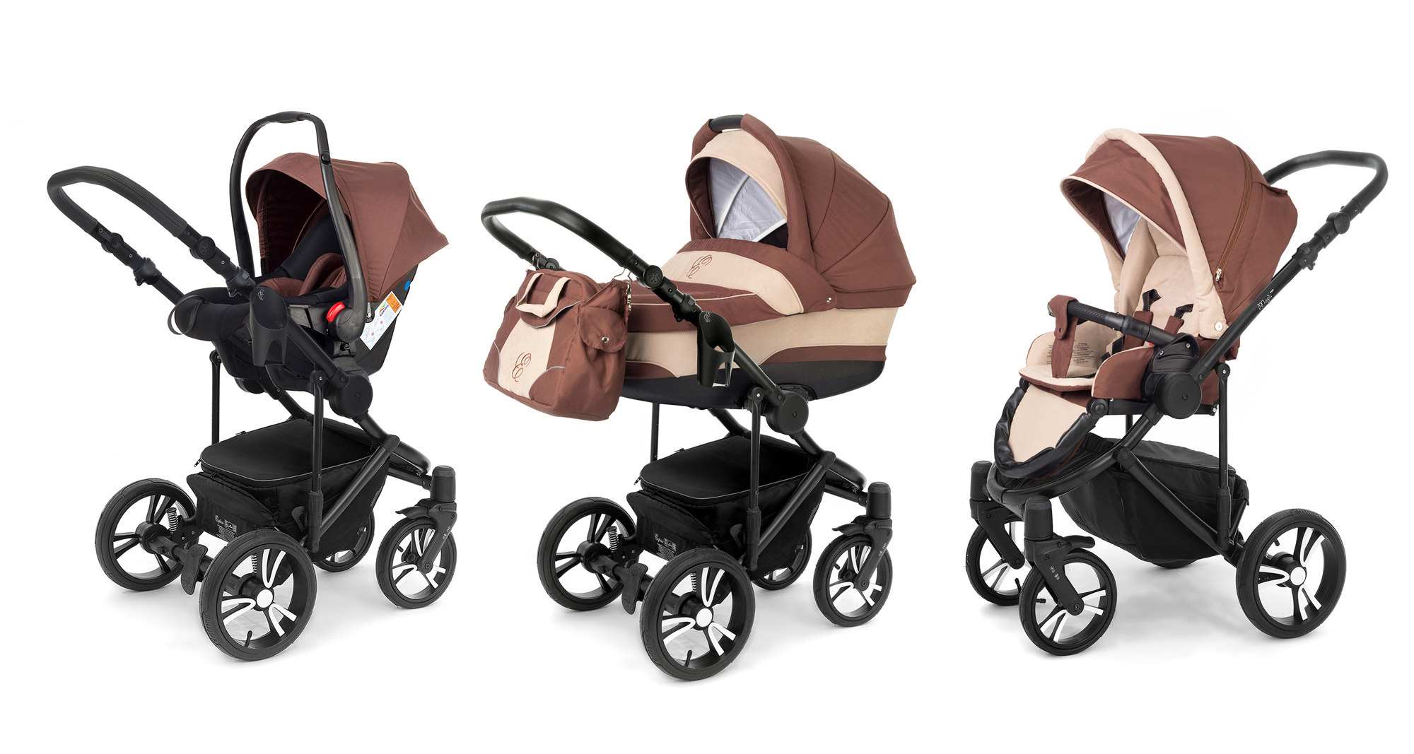Коляска 3 в 1 Esspero Magic Pro (шасси Black) Brown Beige