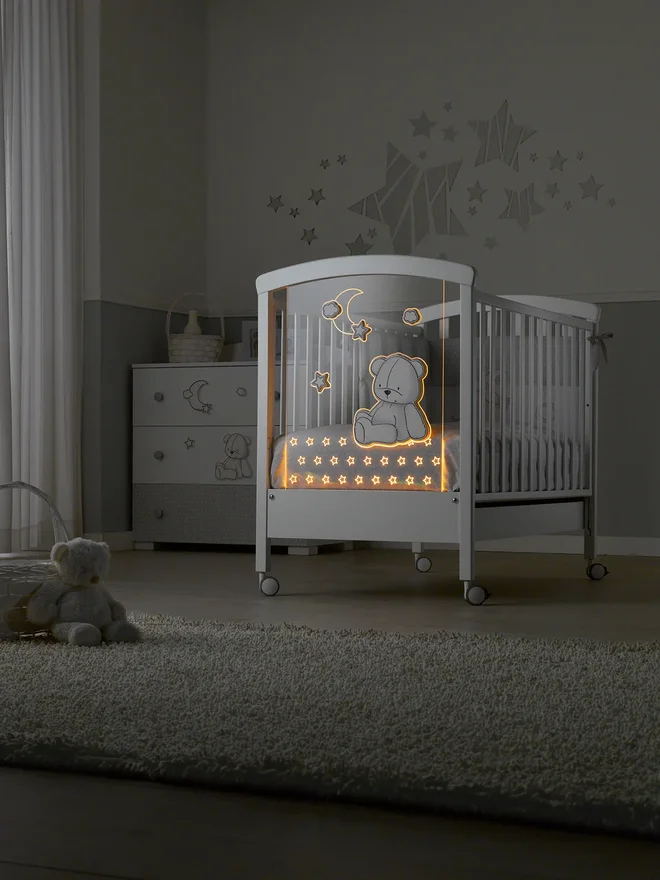 Кровать Erbesi Stella Magic LED Белый/Серый