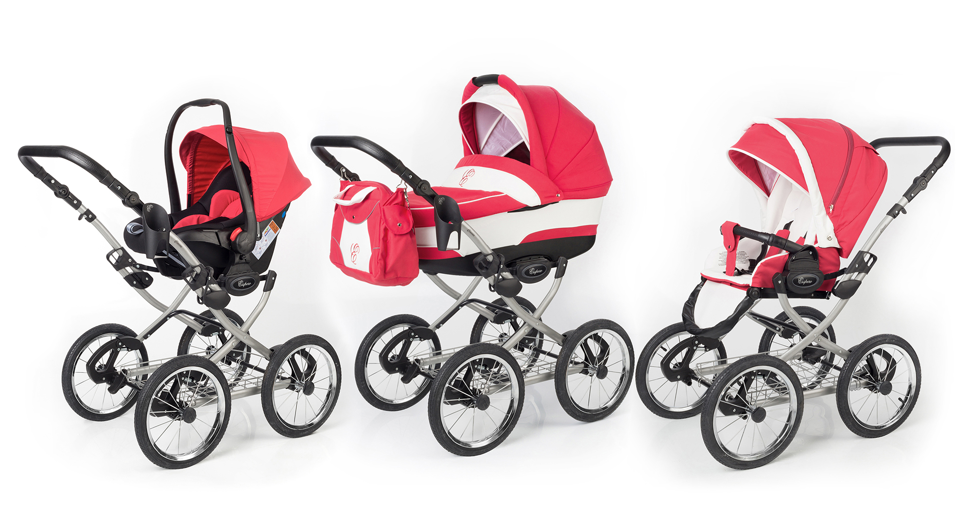 Коляска 3 в 1 Esspero Classic (шасси Grey) Red Lux