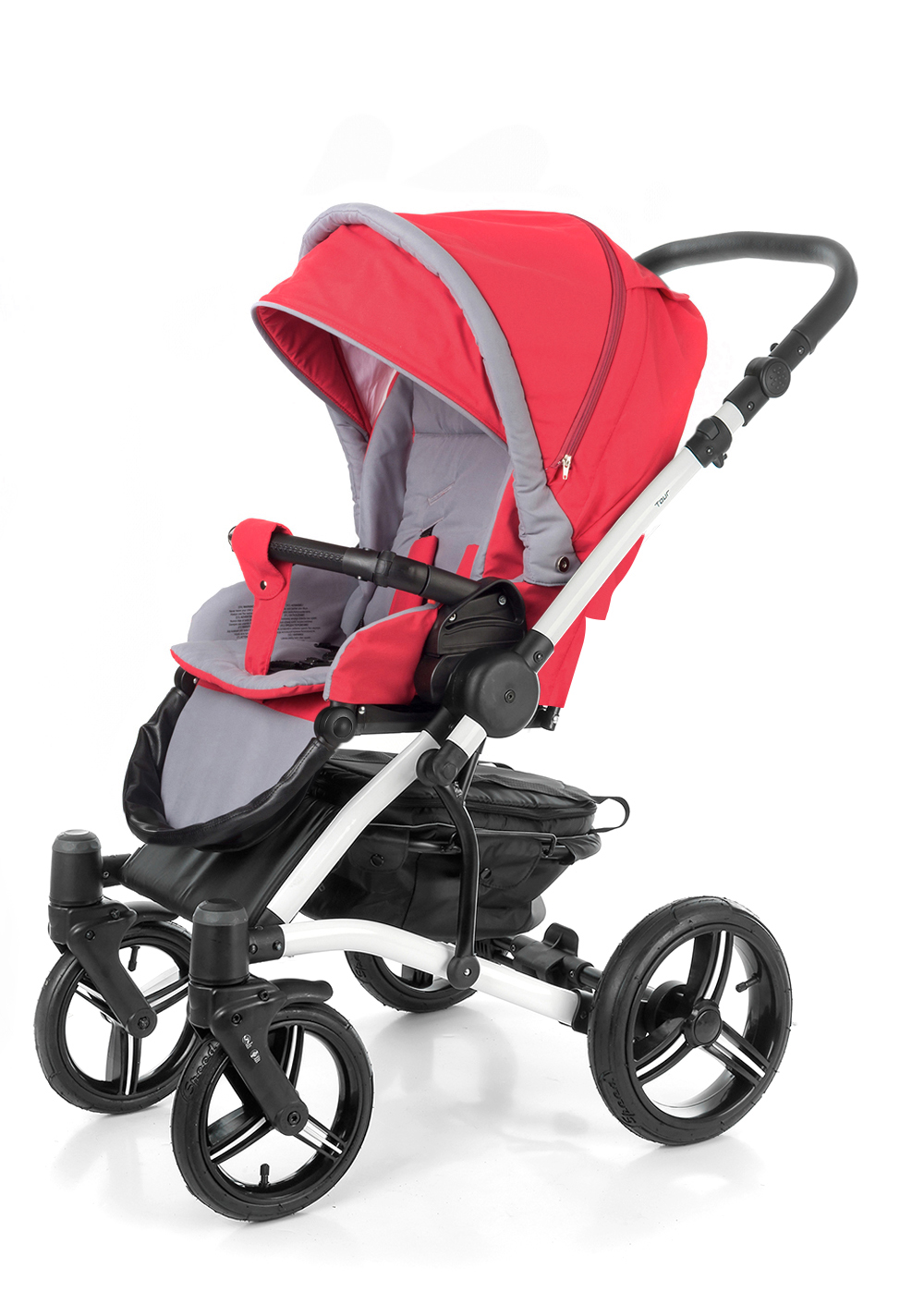 Прогулочная коляска Esspero Tour (шасси White) Red Grey
