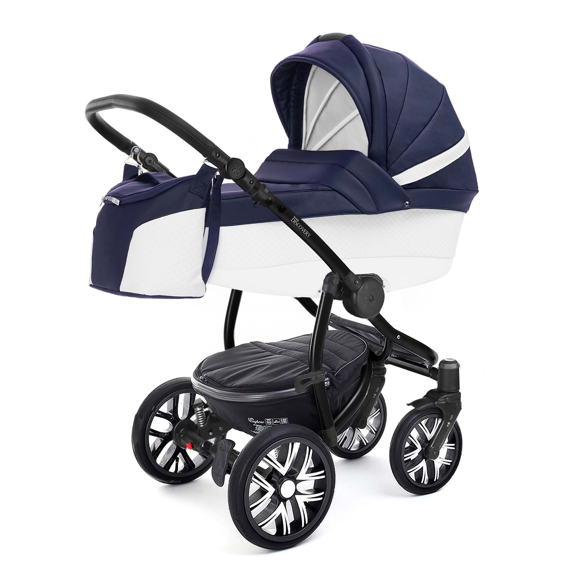 Коляска для новорожденных Esspero Grand Discovery (шасси Black) Nappa Navy
