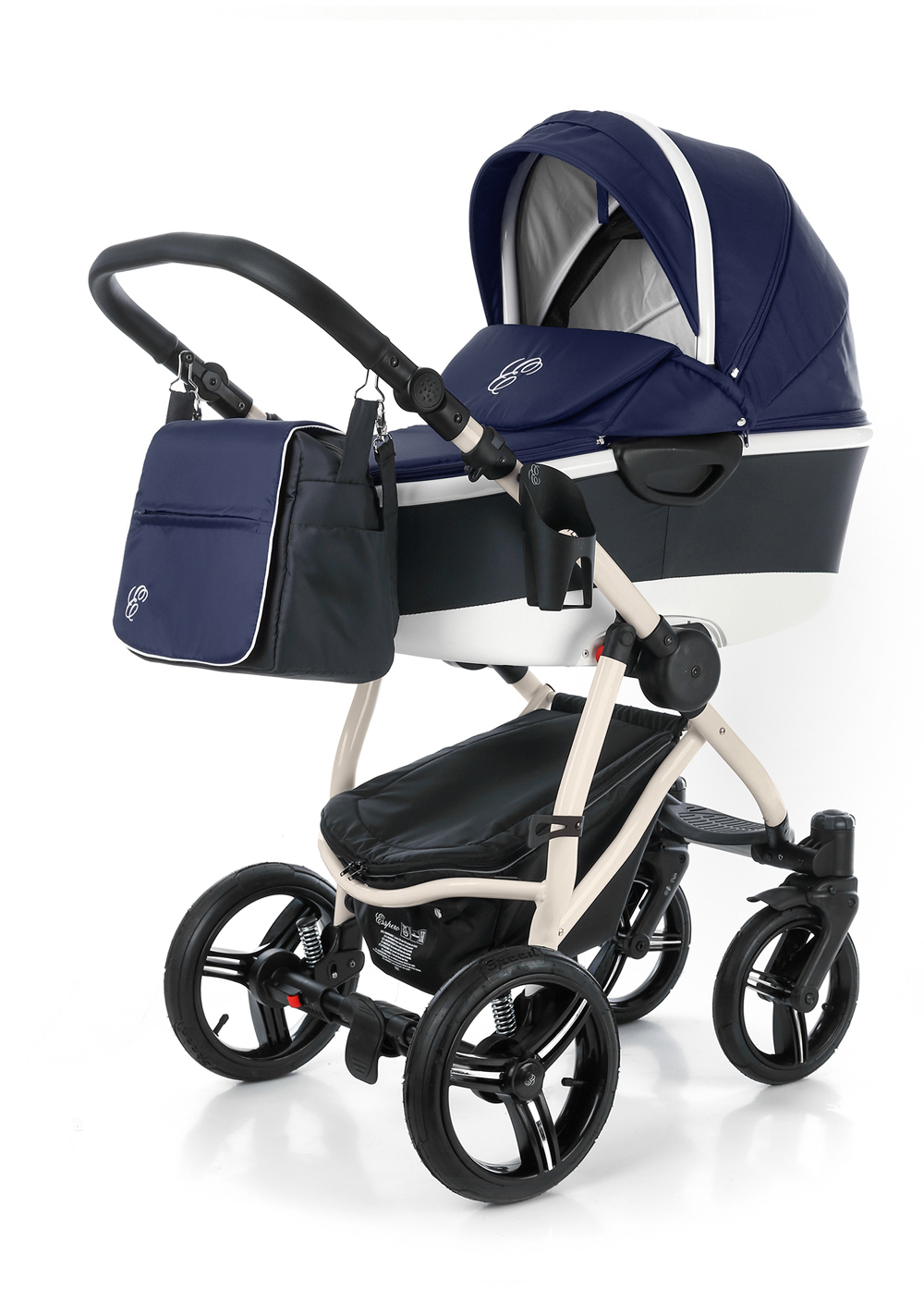 Коляска для новорожденных Esspero Newborn Lux Alu (шасси Beige) Navy