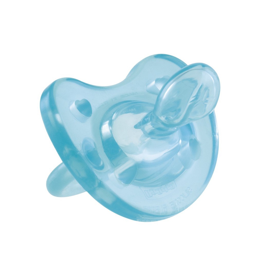 Пустышка Chicco Physio Soft 1 шт., 6-12 мес.+, силикон голубой, 310410141