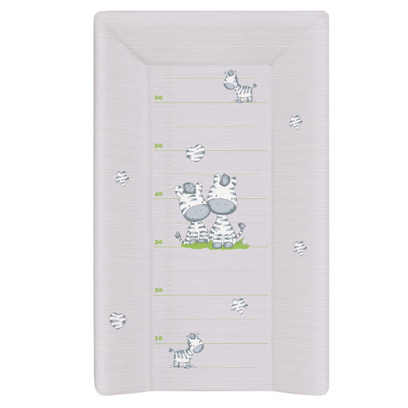 Пеленальный матрац на кровать Ceba Baby на жёстком основании 70 см Zebra Grey