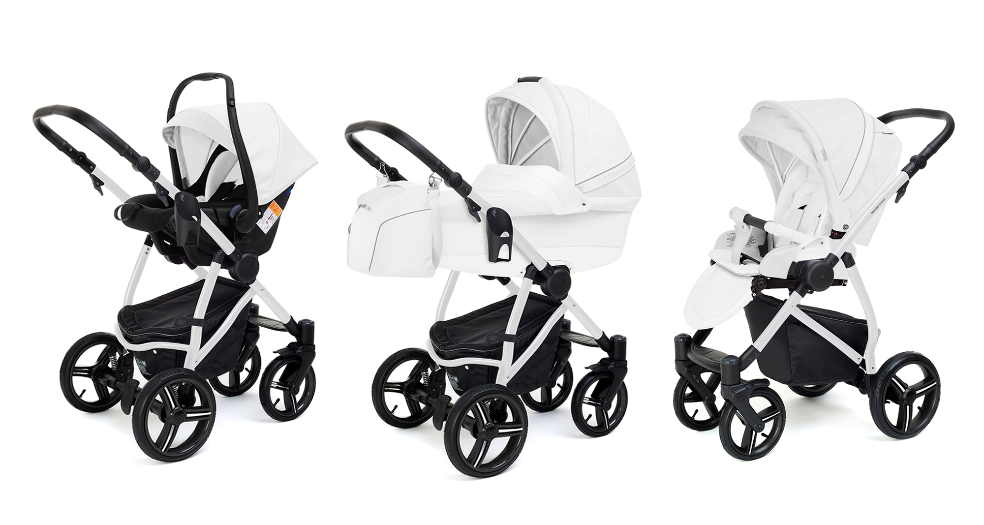 Коляска 3 в 1 Esspero Grand Newborn Lux (шасси White) Nappa White