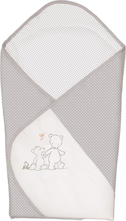 Одеяло-конверт Ceba Baby Papa Bear Grey вышивка