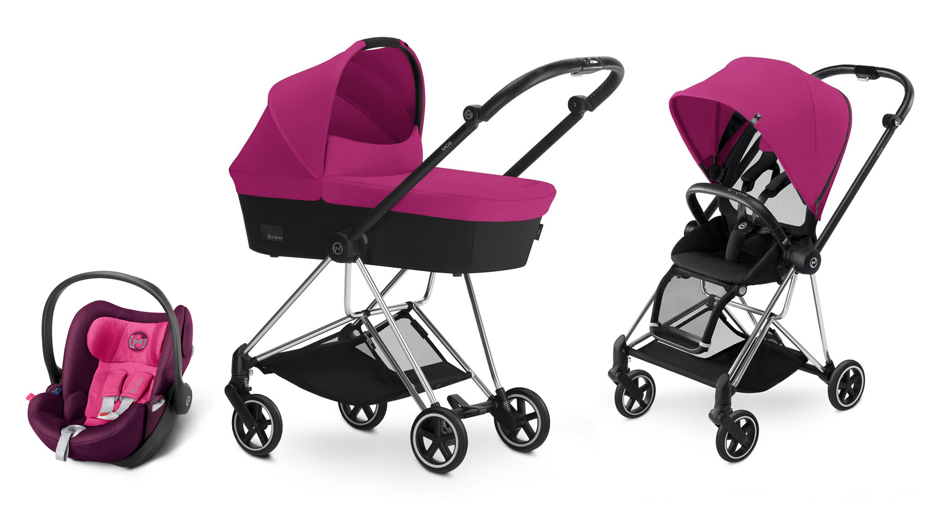 Коляска 3 в 1 Cybex MIOS (шасси Chrome) Mystic Pink