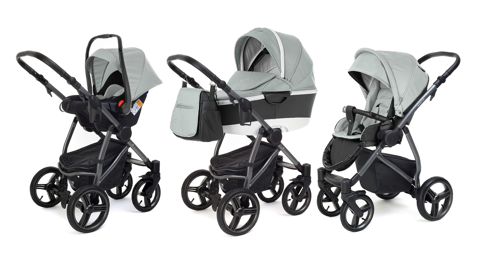 Коляска 3 в 1 Esspero Newborn Lux Alu (шасси Graphite) Silver