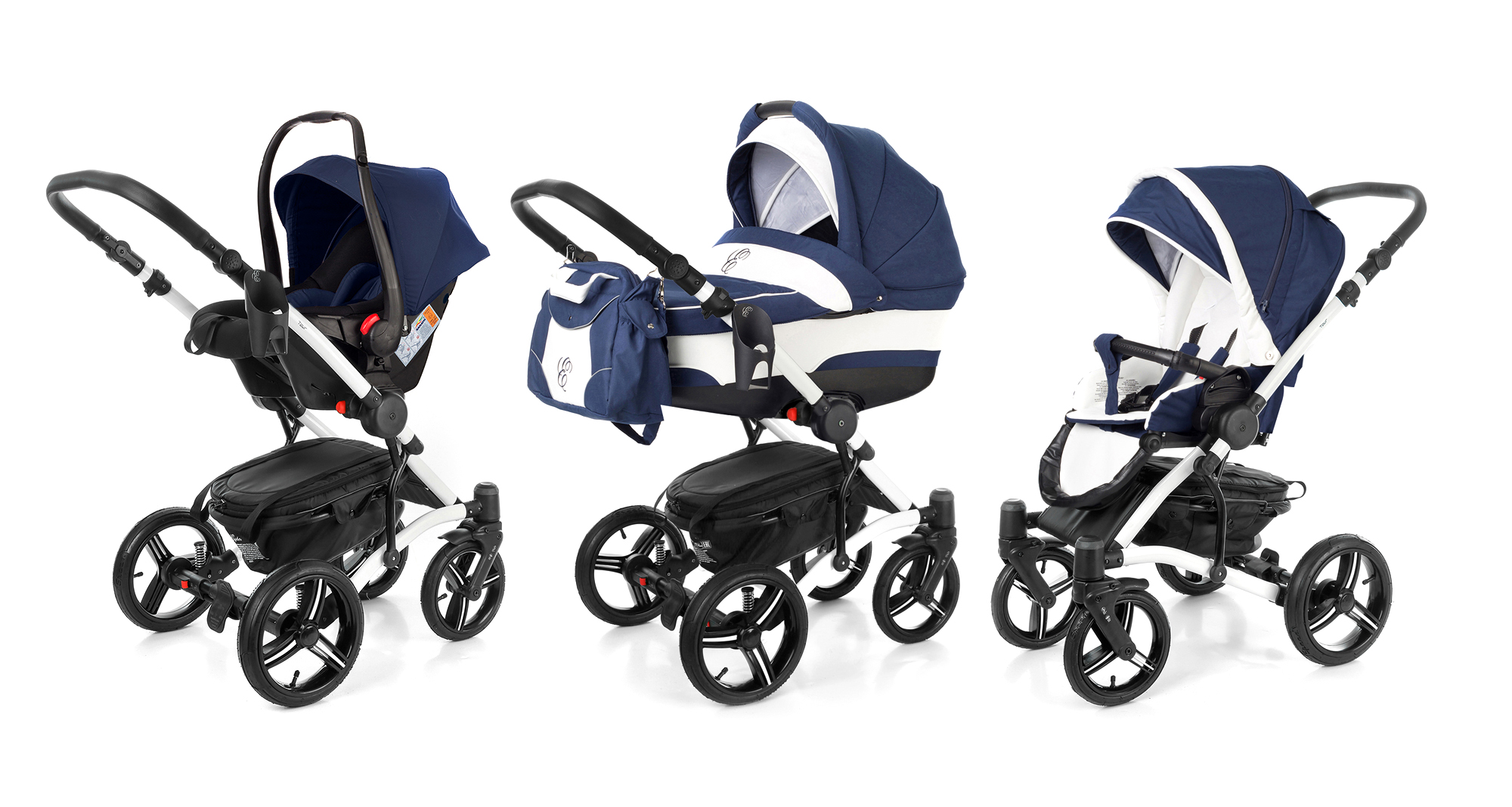 Коляска 3 в 1 Esspero Tour (шасси White) Navy Lux