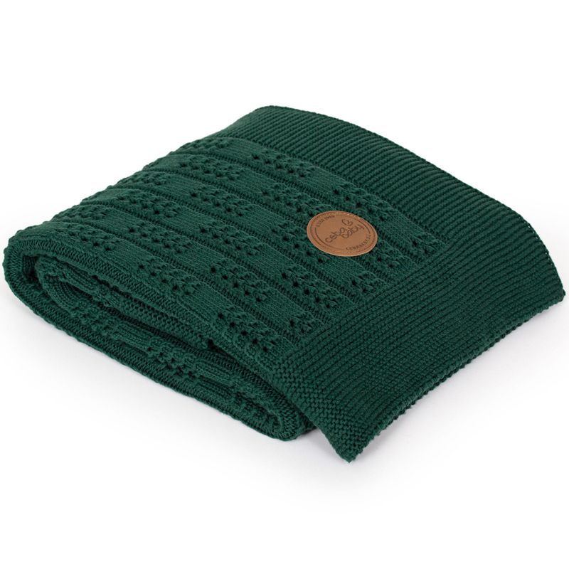 Плед Ceba Baby 90*90 вязаный Herringbone emerald W-812-109-155