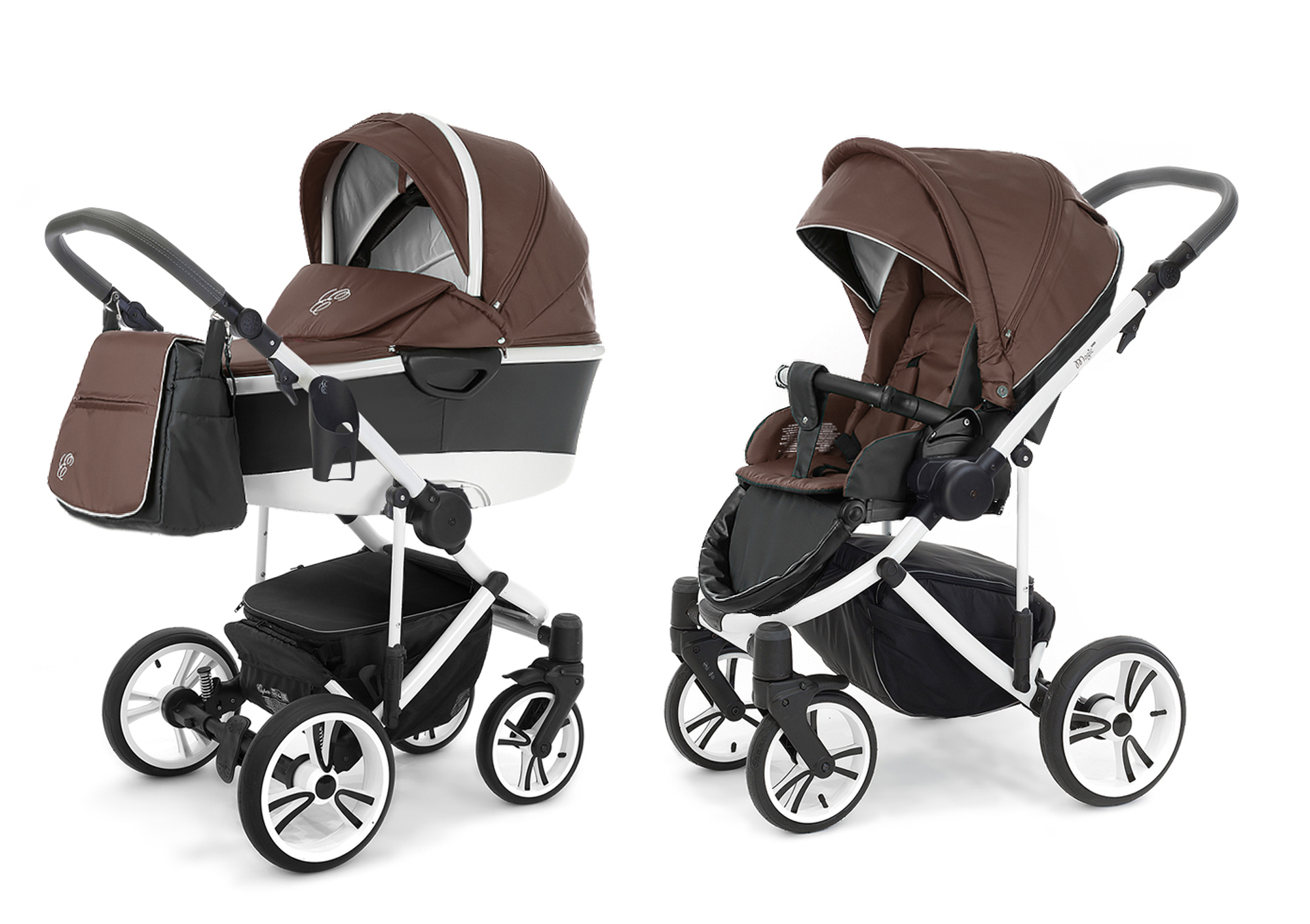 Коляска 2 в 1 Esspero Magic Pro Alu (шасси White) Brown