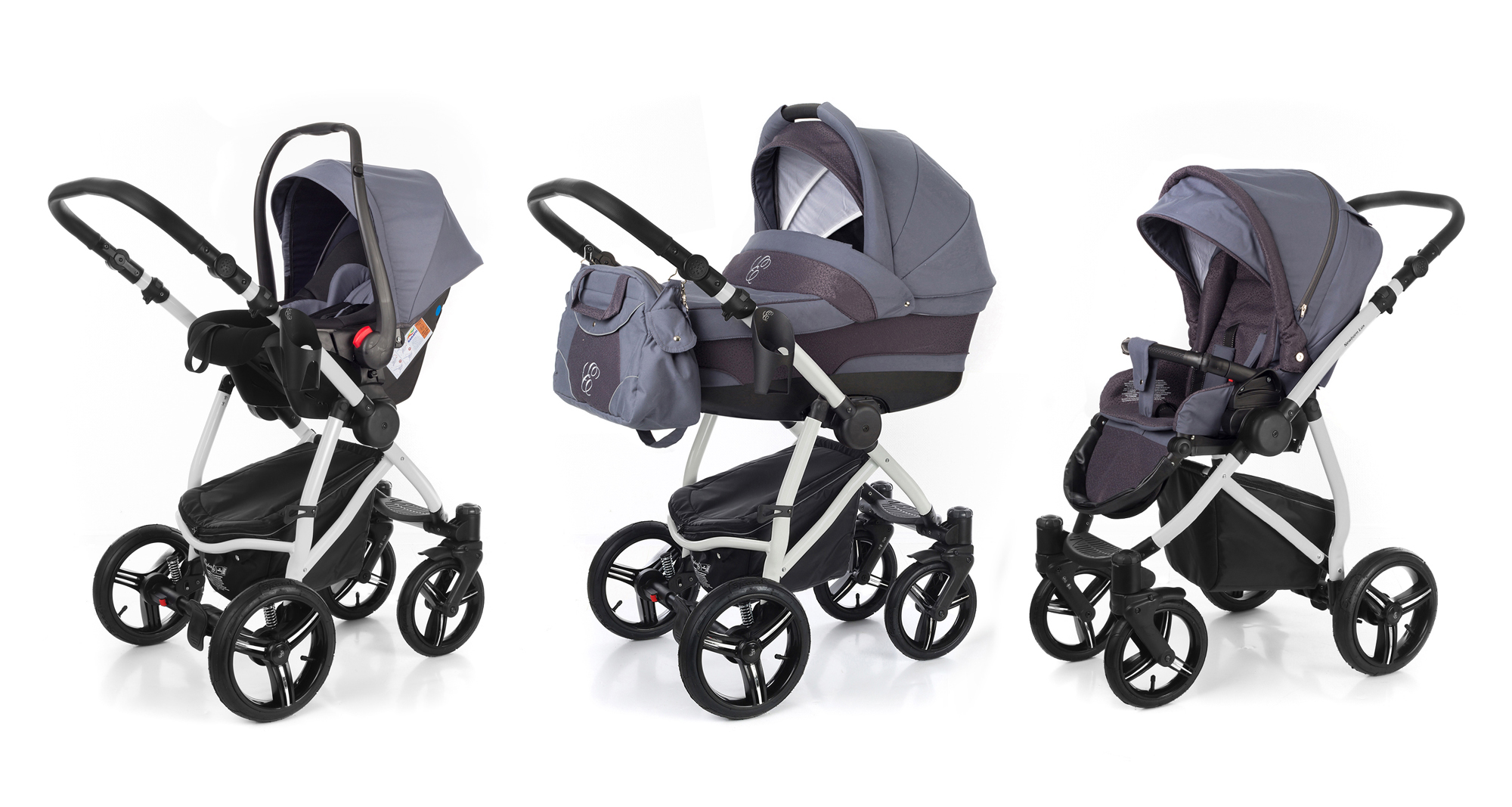 Коляска 3 в 1 Esspero Newborn Lux (шасси Grey) Dark Grey