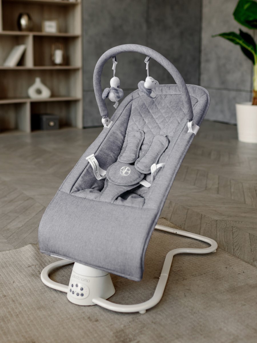 Электронные качели детские AMAROBABY HAPPY SWING Серый