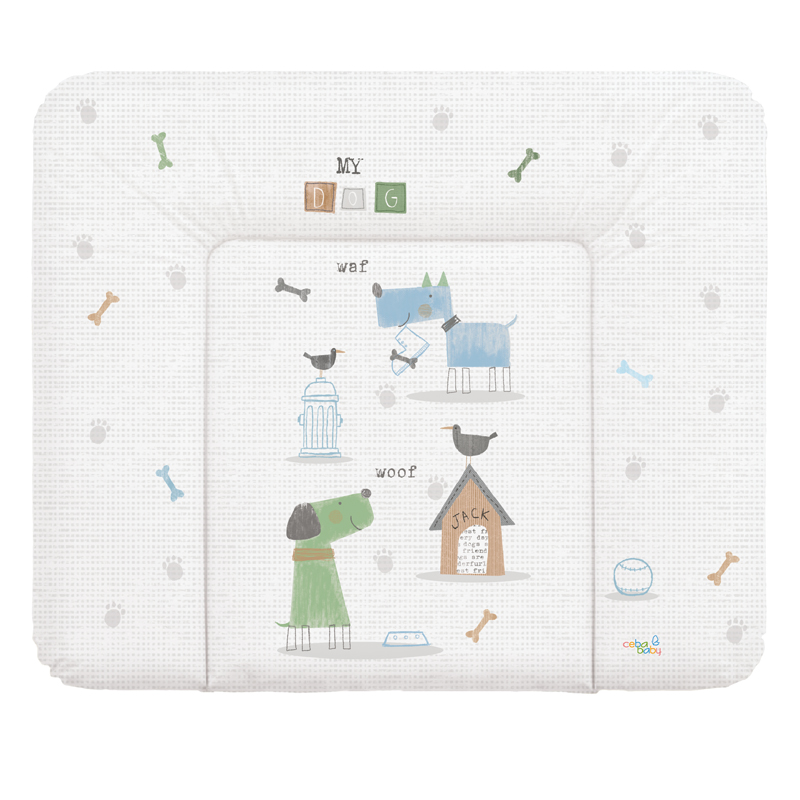 Пеленальный матрас мягкий Ceba Baby 70х85 My Dog Blue/Green