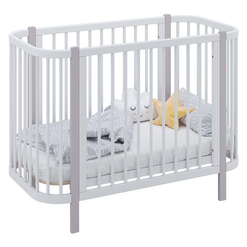 Детская кроватка Polini Simple 350 Белый/Серый