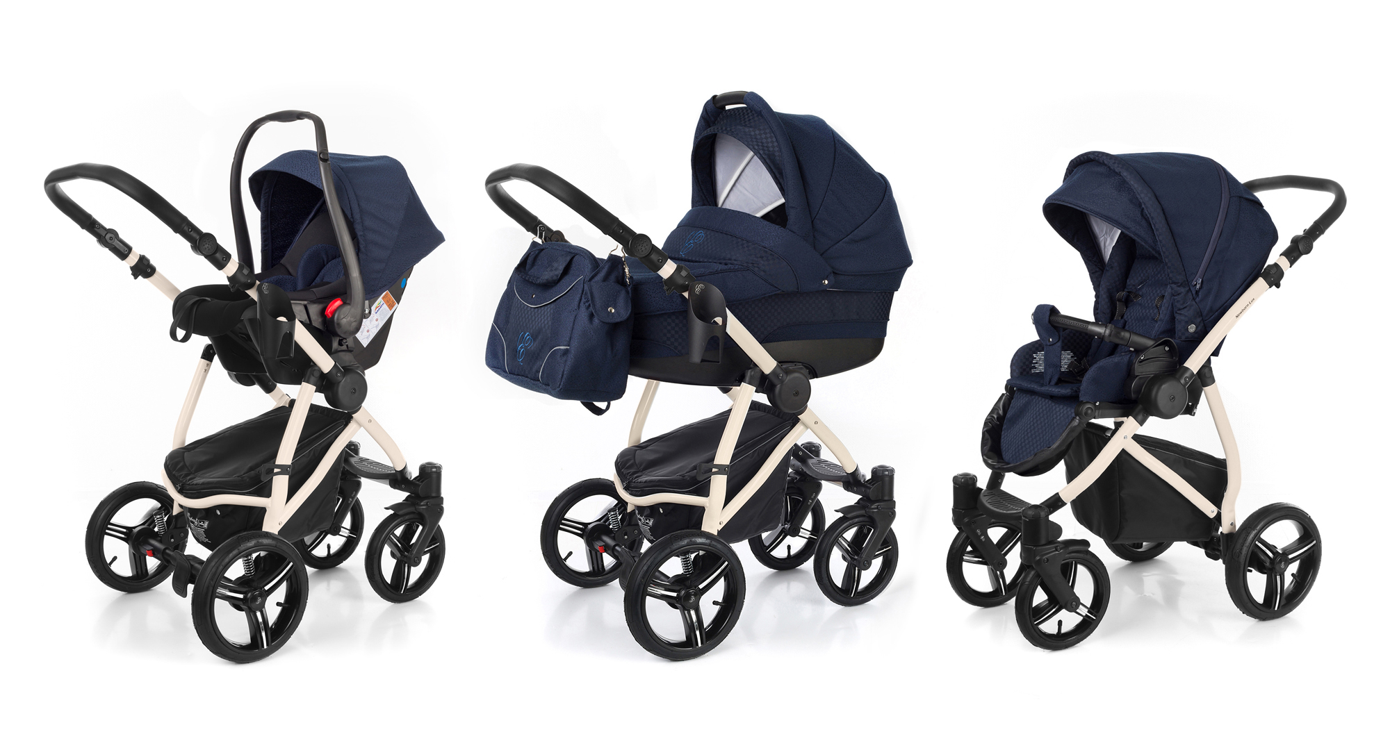 Коляска 3 в 1 Esspero Newborn Lux (шасси Beige) Mar Carbon
