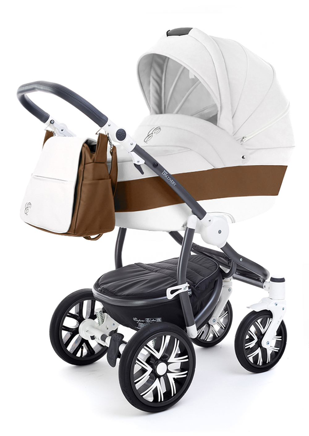 Коляска для новорожденных Esspero Grand Discovery (шасси Graphite White) Canella leatherette