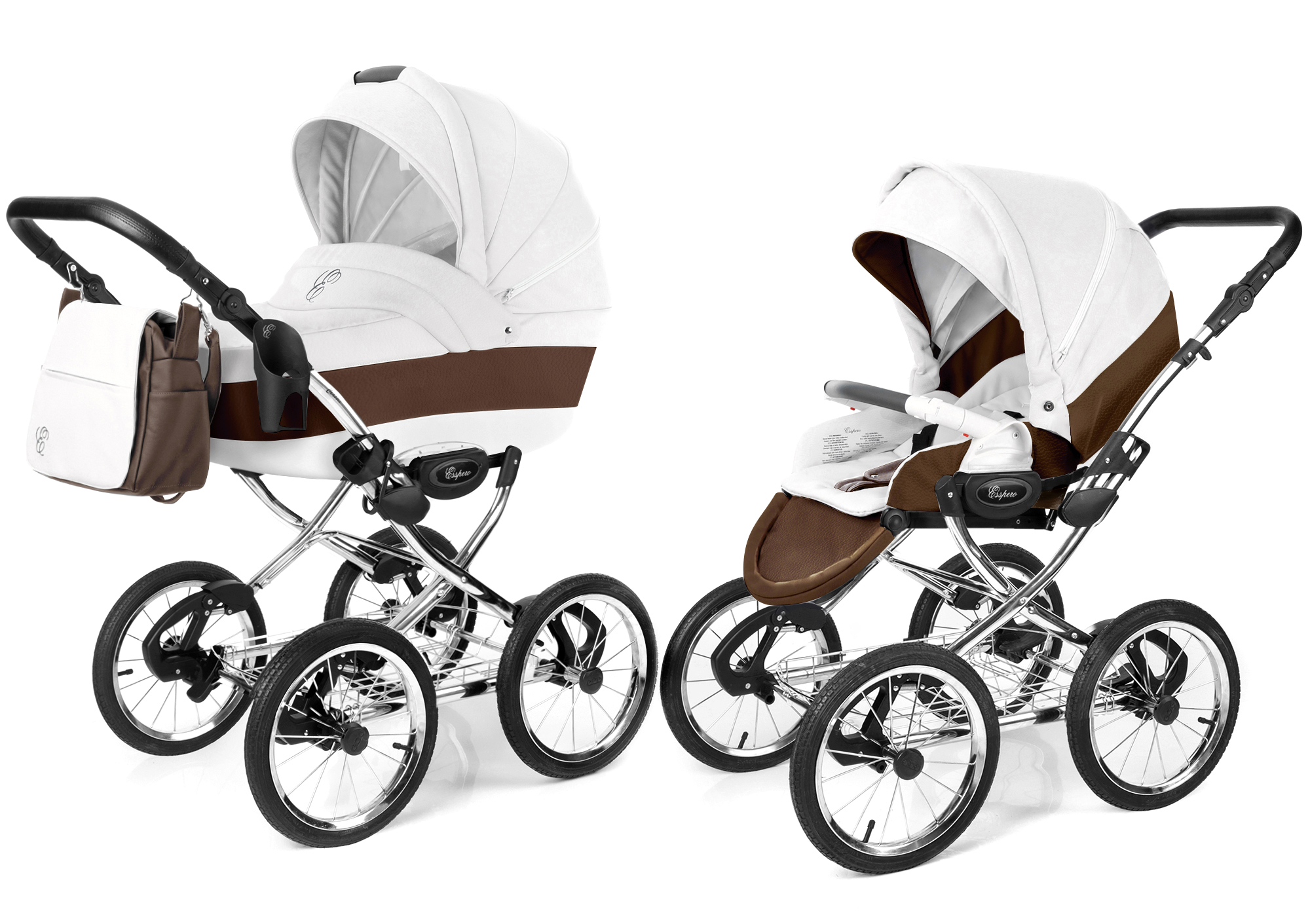 Коляска 2 в 1 Esspero Grand Classic (шасси Chrome) Canella leatherette