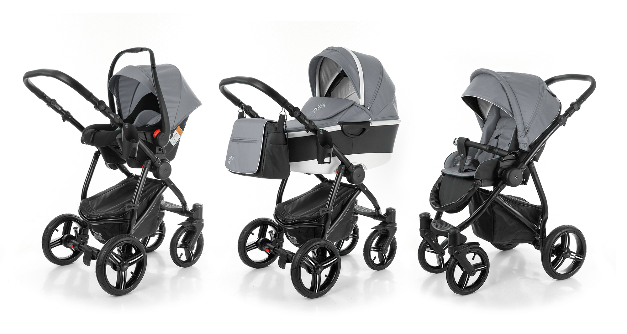 Коляска 3 в 1 Esspero Newborn Lux Alu (шасси Black) Grey