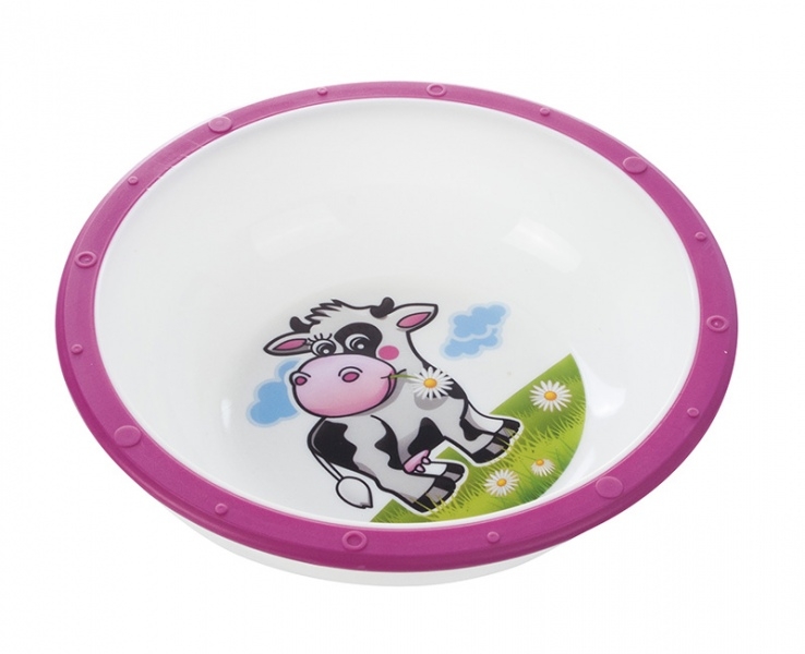 Миска пластиковая Canpol Little cow арт. 4/416, 4+ мес., коровка розовый