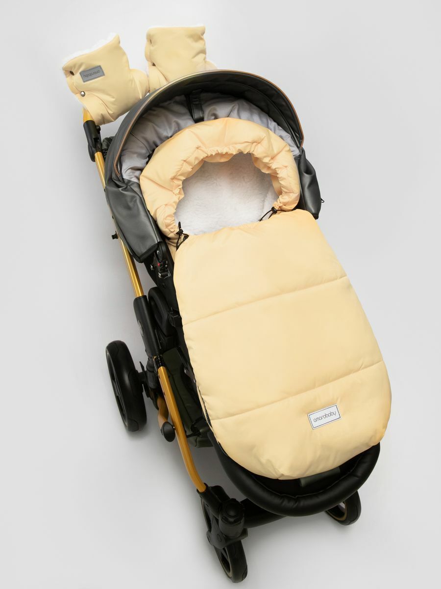 Конверт в коляску AMAROBABY Snowy Travel Песочный, 85 см